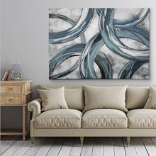 Load image into Gallery viewer, 16&quot; H x 20&quot; W x 1.5&quot; D Blue/Gray/Dirty White &#39;Ring Around&#39; Graphic Print on Wrapped Canvas (ND131)
