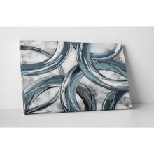Load image into Gallery viewer, 16&quot; H x 20&quot; W x 1.5&quot; D Blue/Gray/Dirty White &#39;Ring Around&#39; Graphic Print on Wrapped Canvas (ND131)
