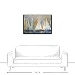 'Sailboats on Water' - Acrylic Painting Print on Canvas 4580RR