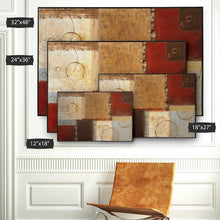 Load image into Gallery viewer, 12" H x 18" W Brown/Maroon/Sand/Orange 'Seasons Go Round II' Graphic Art Print on Wrapped Canvas 409AH
