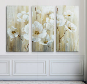 Shimmering Blossoms' Multi-Piece Image on Wrapped Canvas