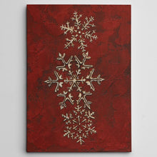 Load image into Gallery viewer, &#39;Snowflakes on Red I&#39; Photographic Print on Wrapped Canvas #1449HW
