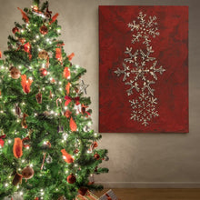 Load image into Gallery viewer, &#39;Snowflakes on Red I&#39; Photographic Print on Wrapped Canvas #1449HW
