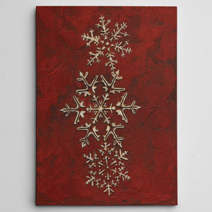 'Snowflakes on Red I' Photographic Print on Wrapped Canvas #1449HW