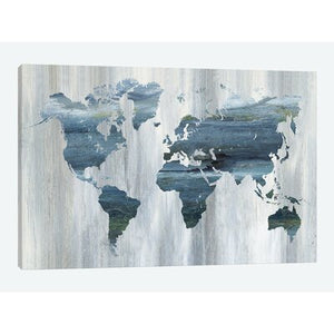 'Textural World Map' Graphic Art Print on Canvas 843CDR
