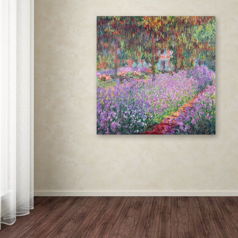 'The Artist's Garden at Giverny' by Claude Monet Painting Print on Wrapped Canvas 7445