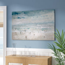 Load image into Gallery viewer, 26&quot; H x 40&quot; W x 1.5&quot; D Grey;Silver;White;Turquoise;Viking Blue &#39;The Beach&#39; Painting Print on Canvas (SB515)
