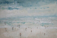 Load image into Gallery viewer, 26&quot; H x 40&quot; W x 1.5&quot; D Grey;Silver;White;Turquoise;Viking Blue &#39;The Beach&#39; Painting Print on Canvas (SB515)

