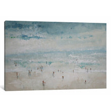 Load image into Gallery viewer, 26&quot; H x 40&quot; W x 1.5&quot; D Grey;Silver;White;Turquoise;Viking Blue &#39;The Beach&#39; Painting Print on Canvas (SB515)
