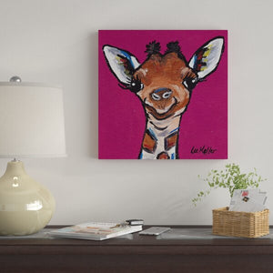 'Tiny The Giraffe'  Graphic Art Print on Wrapped Canvas 18 x 18 3010RR