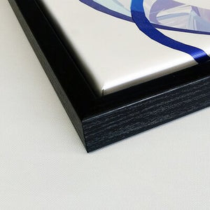 30" H x 40" W x 1.5" D Blue 'Tropical Beach with Palm Shadows' - Photographic Print With Black Floater Frame 382CDR