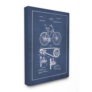 'Vintage Bike Blueprint' Graphic Art Print (SB1335)
