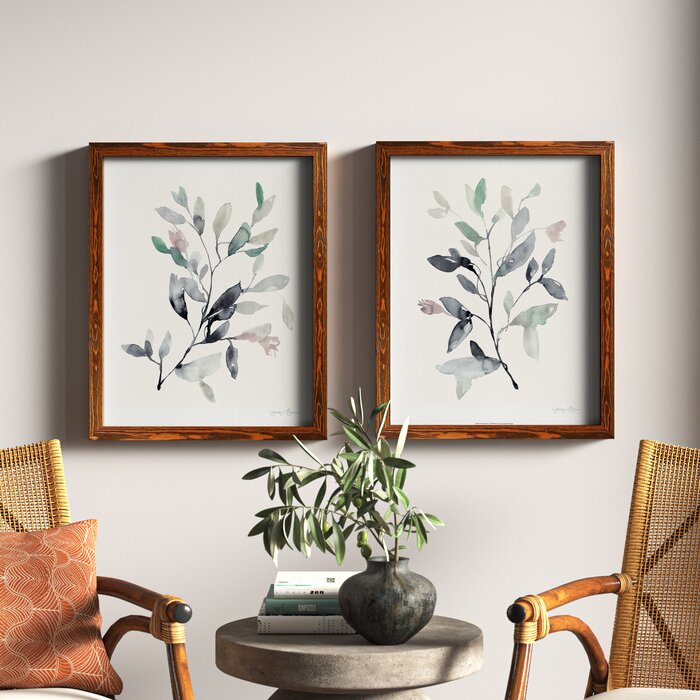 'Water Branches I' by Vincent Van Gogh - 2 Piece Picture Frame Painting Print Set #1938HW
