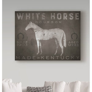 24" H x 32" W x 2" D Gray/Black 'White Horse with Words' Graphic Art Print on Wrapped Canvas #1921HW