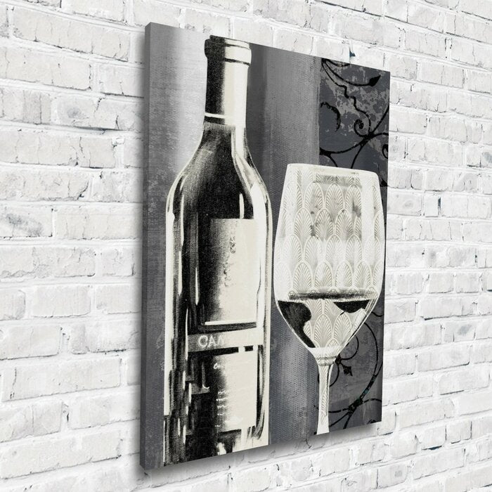 'Wine Night' Graphic Art Print on Canvas 30