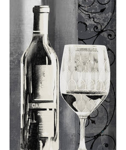 'Wine Night' Graphic Art Print on Canvas 30" x 20" x .5"  #9928