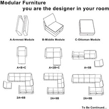 Load image into Gallery viewer, HONBAY Armless Chair Module for Modular Sectional Sofa Accent Chair with Storage, Grey
