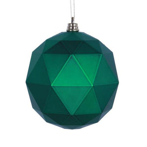 4.75 in. Green Matte Geometric Christmas Ornament Ball - 4 per Bag, 2 Boxes