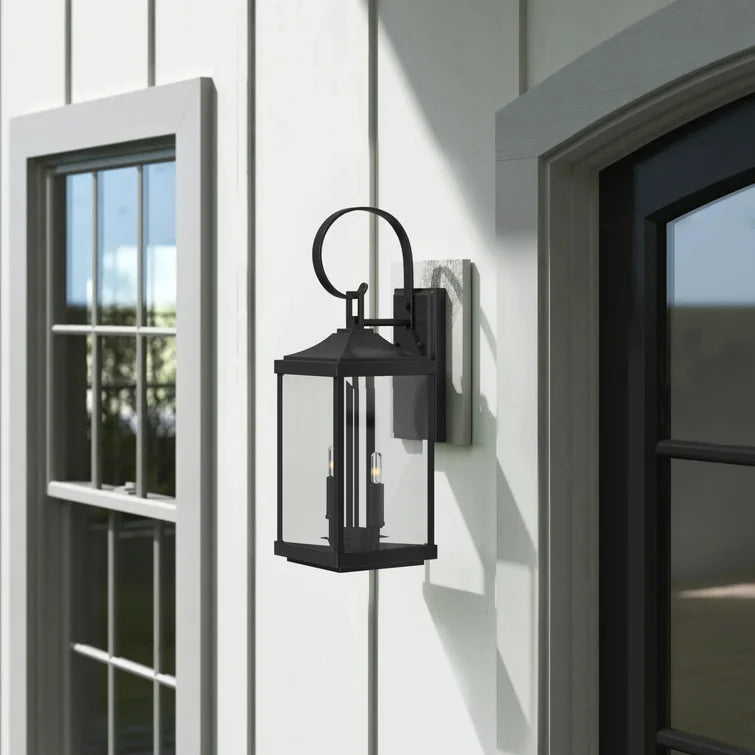 Bulb 21.75'' H Beveled Glass Outdoor Wall Lantern, (Set of 4)