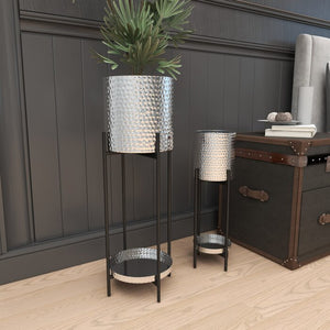 2 - Piece 100% Iron Pot Planter Set