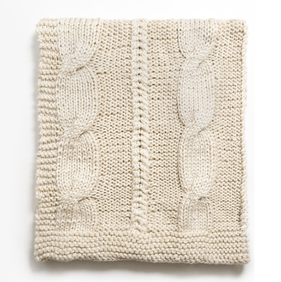 Raj Knitted Throw, Ivory