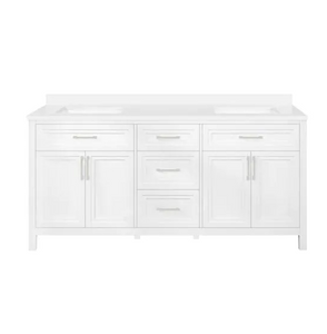 Laney 72 in. W Bath Vanity in White BASE ONLY.