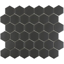 Load image into Gallery viewer, 2&quot; x 2&quot; Porcelain Honeycomb Mosaic Wall &amp; Floor Tile Black 1 Box #2538HW
