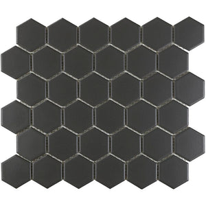 2" x 2" Porcelain Honeycomb Mosaic Wall & Floor Tile Black 1 Box #2538HW