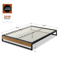 Load image into Gallery viewer, GOOD DESIGN Winner Suzanne Brown Queen 10 in. Metal and Wood Platforma Bed Frame
