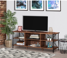 Load image into Gallery viewer, Delacora Brunei 65&quot; Wide Laminate Veneer TV Stand with Steel Accents
