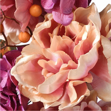 Load image into Gallery viewer, 24 in. Artificial Harvest Wreath with Peony, Hydrangeas and Berries
