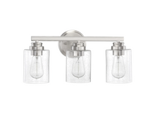 Load image into Gallery viewer, Craftmade Bolden 3 Light 18&quot; Wide Bathroom Vanity Light with Seedy Glass Shades
