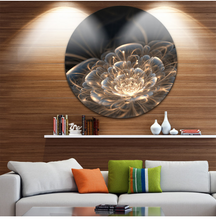 Load image into Gallery viewer, Fractal Flower With Golden Rays, Floral Disc Metal Wall Art, 23&quot; 5591RR
