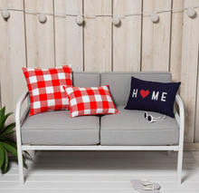 Load image into Gallery viewer, Indoor/Outdoor Gingham Square Throw Pillow Red/White - Sun Squad™ 17" x 17" (SET OF 4)
