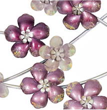 Load image into Gallery viewer, Purple Metal Glam Floral Wall Decor 13 in. x 50 in.
