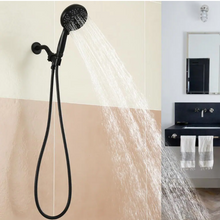 Load image into Gallery viewer, 5-Spray Patterns 5 in. High Pressure Wall Mount Handheld Shower Head in Matte Black

