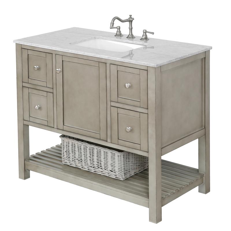 Lakeshore 42-inch Vanity with Carrara Marble Top