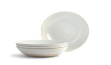 Load image into Gallery viewer, Siterra 16-Piece Casual Rustic White Stoneware Dinnerware Set (Service for 4)
