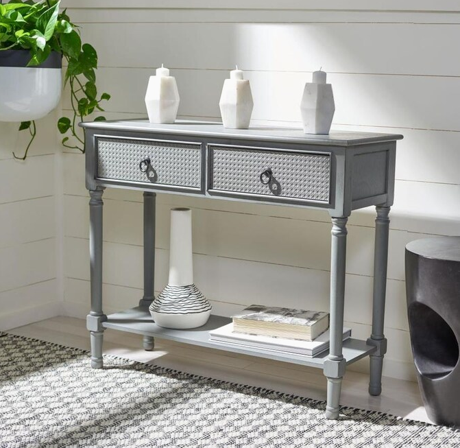Safavieh Haines 2Drw Console Table (Distressed/Gray) MRM785