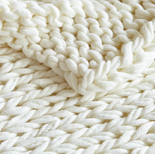 Load image into Gallery viewer, Madison Park Chunky Double Knit Throw Blanket in Ivory GL1724
