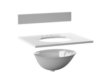 Load image into Gallery viewer, 24 in. Bath Vanity in Barstow Acacia with Coastal Linen Doors and Vanity Top in White Stone with Basin
