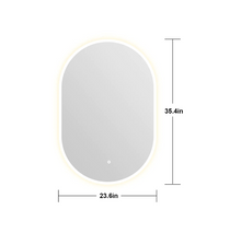 Load image into Gallery viewer, 23.6 in. W x 35.43 in. H Oval Frameless LED Light Bathroom Vanity Mirror 7416RR
