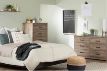 Load image into Gallery viewer, Tassio 6-Drawer Weathered Oak Dresser 31.25 i.n H x 52 in. W x 19 in. L
