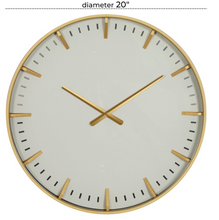 Load image into Gallery viewer, CosmoLiving by Cosmopolitan White Glass Contemporary Wall Clock, 20x20x2
