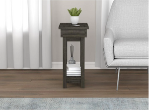 20 in. L Dark Grey Open Top Drawer Accent Table