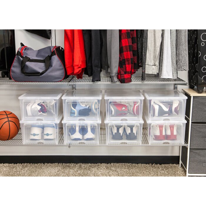 Two  Pair Stackable Shoe Storage Boxes (SET OF FOUR) #9793