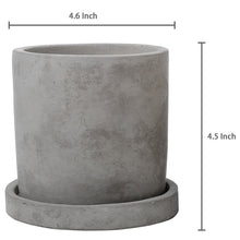 Load image into Gallery viewer, 2 Piece 4-Inch Unglazed Cement Planter Pots

