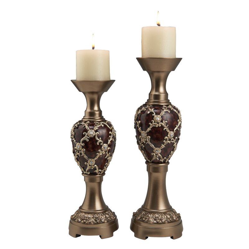 2 Piece Candlestick Set