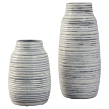 Load image into Gallery viewer, 2 Piece Garda Gray Ceramic Table Vase Set, Medium &amp; Small
