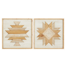 Load image into Gallery viewer, 2 Piece Hand Carved Wood Wall Décor Set
